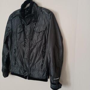 Buckaroo Jeans Modern Vintage‎ Double Layers Black  Biker Motorcycle Jacket